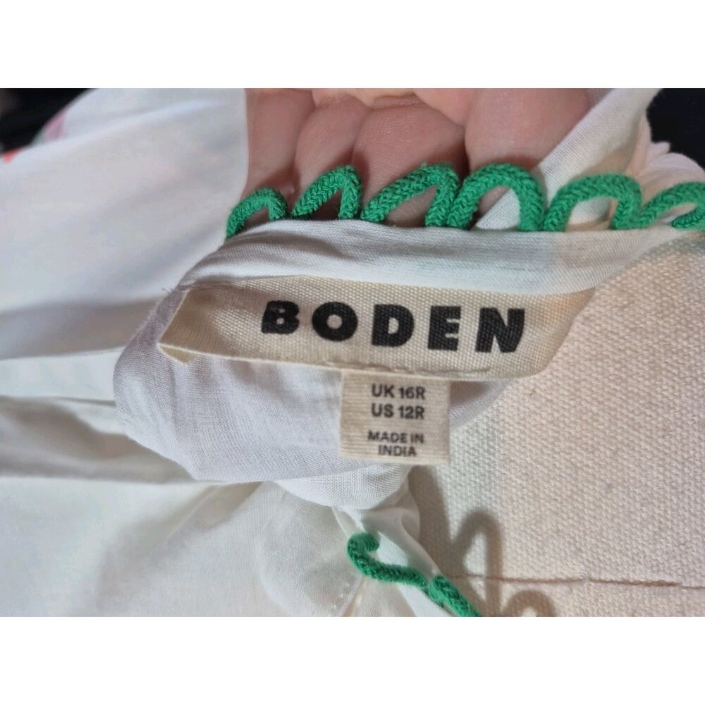 Boden Serena Green Pink Floral Tierd Cotton Maxi Dress US 12 - Picture 11 of 11